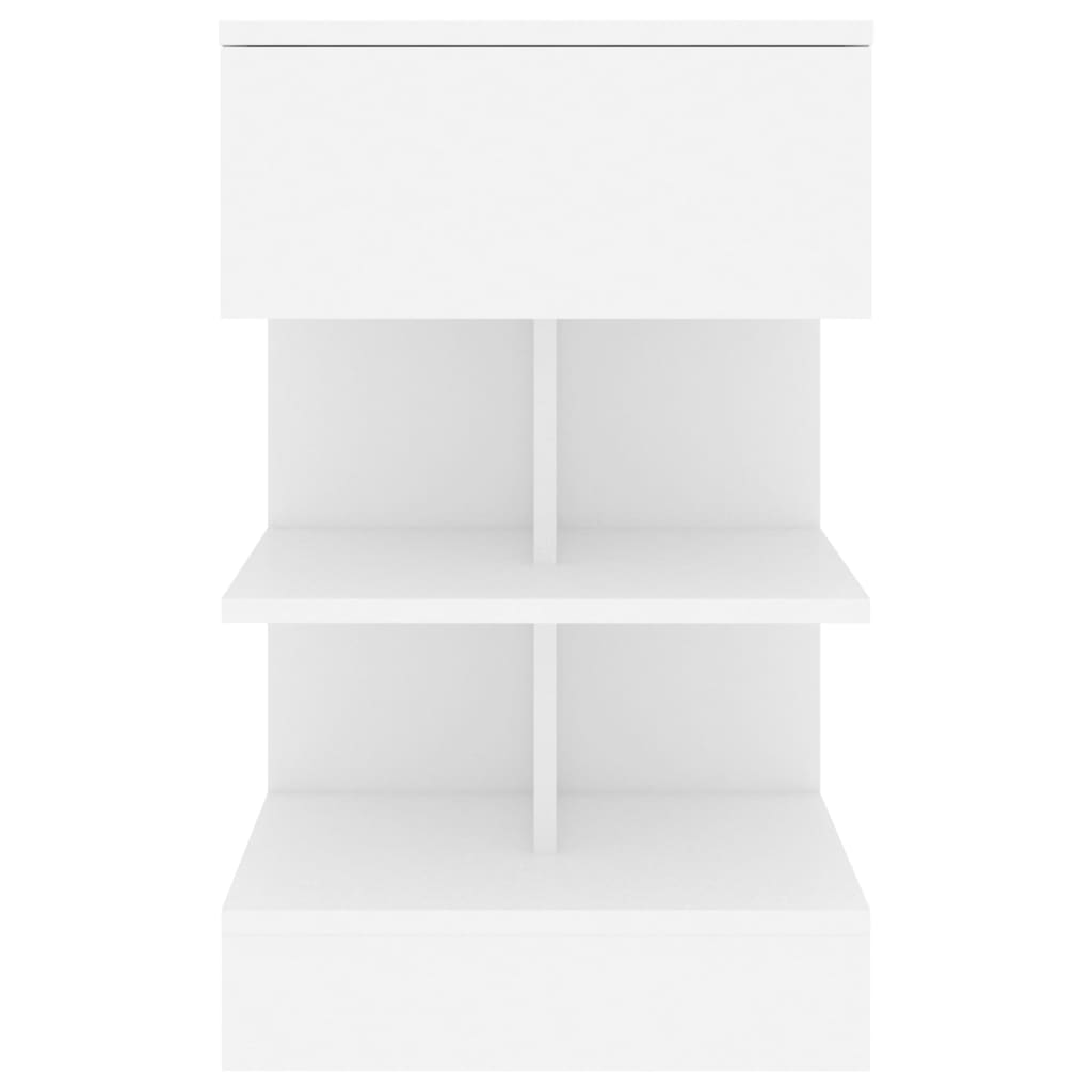White Bedside Cabinets Set of 2 - 40x35x65 cm, Engineered Wood