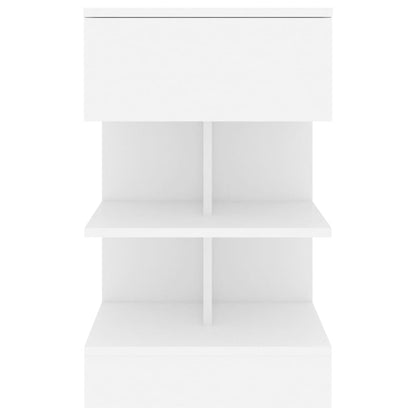 White Bedside Cabinets Set of 2 - 40x35x65 cm, Engineered Wood