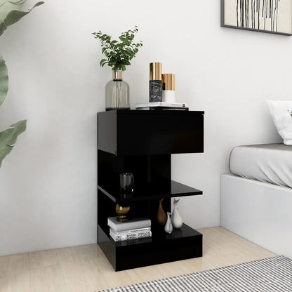 Stylish Black Bedside Cabinets Set of 2 – Compact 40x35x65 cm
