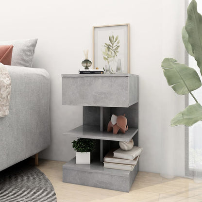 Concrete Grey Bedside Cabinets 2 pcs - 40x35x65 cm - Modern Design