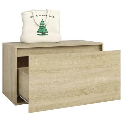Elegant Sonoma Oak Hall Bench - 80x40x45 cm, Engineered Wood