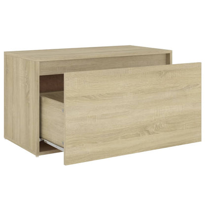 Elegant Sonoma Oak Hall Bench - 80x40x45 cm, Engineered Wood