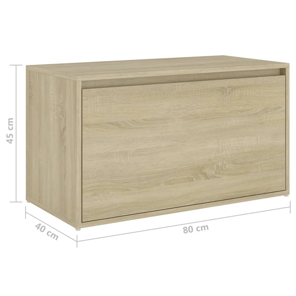 Elegant Sonoma Oak Hall Bench - 80x40x45 cm, Engineered Wood