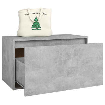 Concrete Grey Hall Bench, 80x40x45 cm, Engineered Wood Design