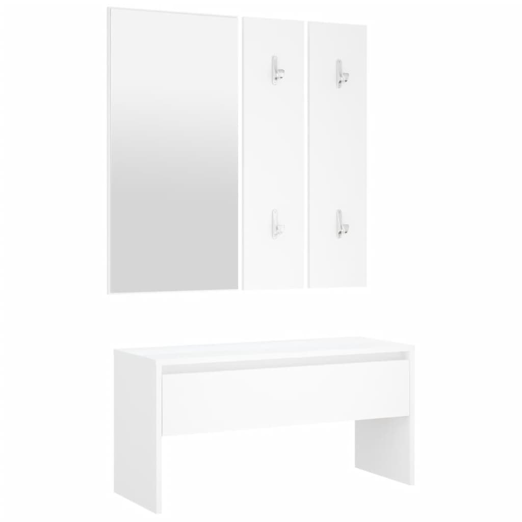 Elegant White Hallway Furniture Set - Engineered Wood Design