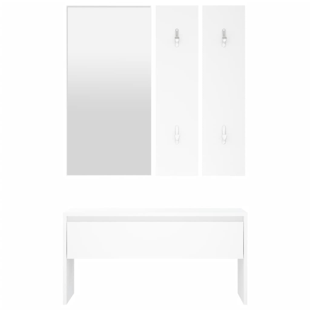 Elegant White Hallway Furniture Set - Engineered Wood Design