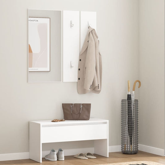 Elegant White Hallway Furniture Set - Engineered Wood Design