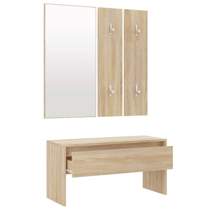 Sonoma Oak Hallway Furniture Set - Engineered Wood Elegance