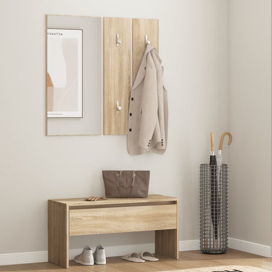 Sonoma Oak Hallway Furniture Set - Engineered Wood Elegance