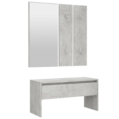 Concrete Grey Hallway Furniture Set in Engineered Wood