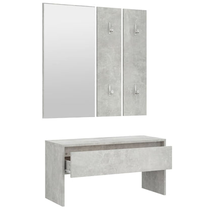 Concrete Grey Hallway Furniture Set in Engineered Wood