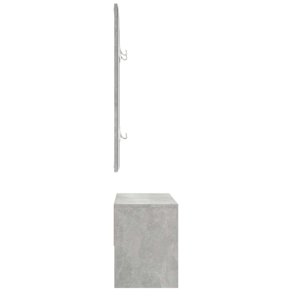 Concrete Grey Hallway Furniture Set in Engineered Wood