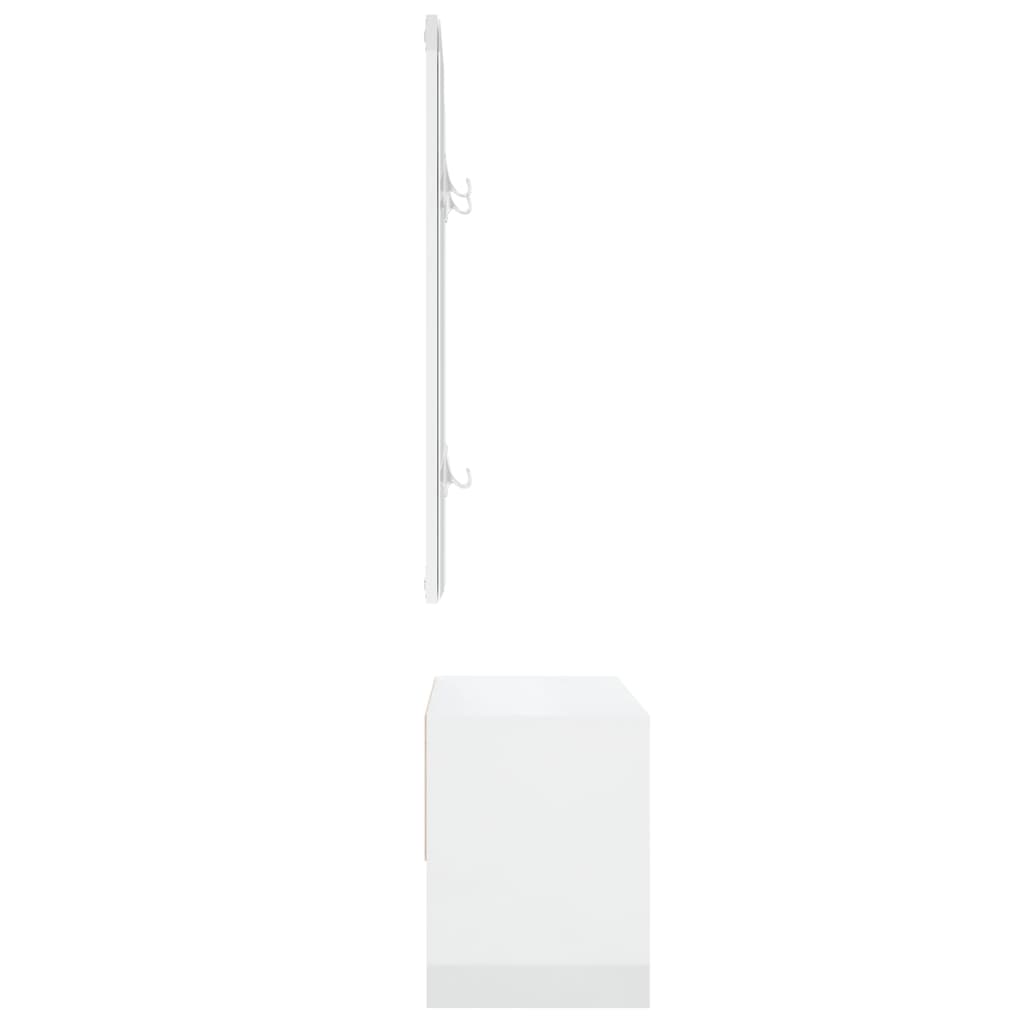 High Gloss White Hallway Furniture Set - Engineered Wood Elegance