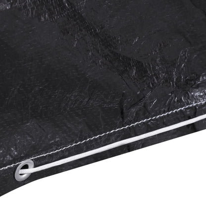 L-Shaped Garden Furniture Covers 2pc, Black, 12 Eyelets, 250x250x90cm