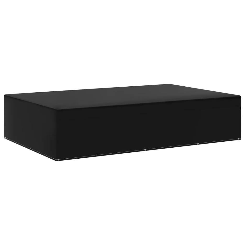 Durable Black Garden Furniture Covers 2pcs, 12 Eyelets, 325x205x70 cm