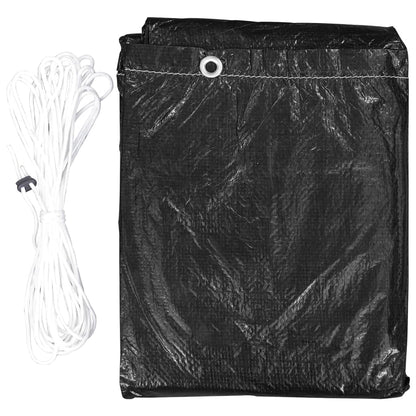 Durable Black Garden Furniture Covers 2pcs, 12 Eyelets, 325x205x70 cm