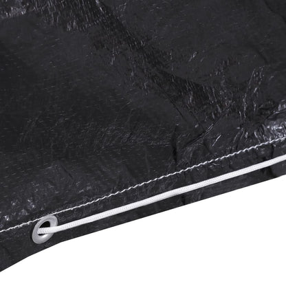 Durable Black Garden Furniture Covers 2pcs, 12 Eyelets, 325x205x70 cm
