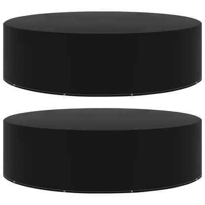 Durable Black Garden Furniture Covers 2pcs with 10 Eyelets 205x90cm