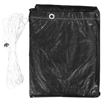 Durable Black Garden Furniture Covers: 2 pcs, 12 Eyelets, 325x205x90 cm