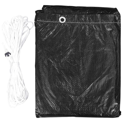 Waterproof Black Swing Bench Covers 2pcs, 10 Eyelets, 2 Zips 255cm