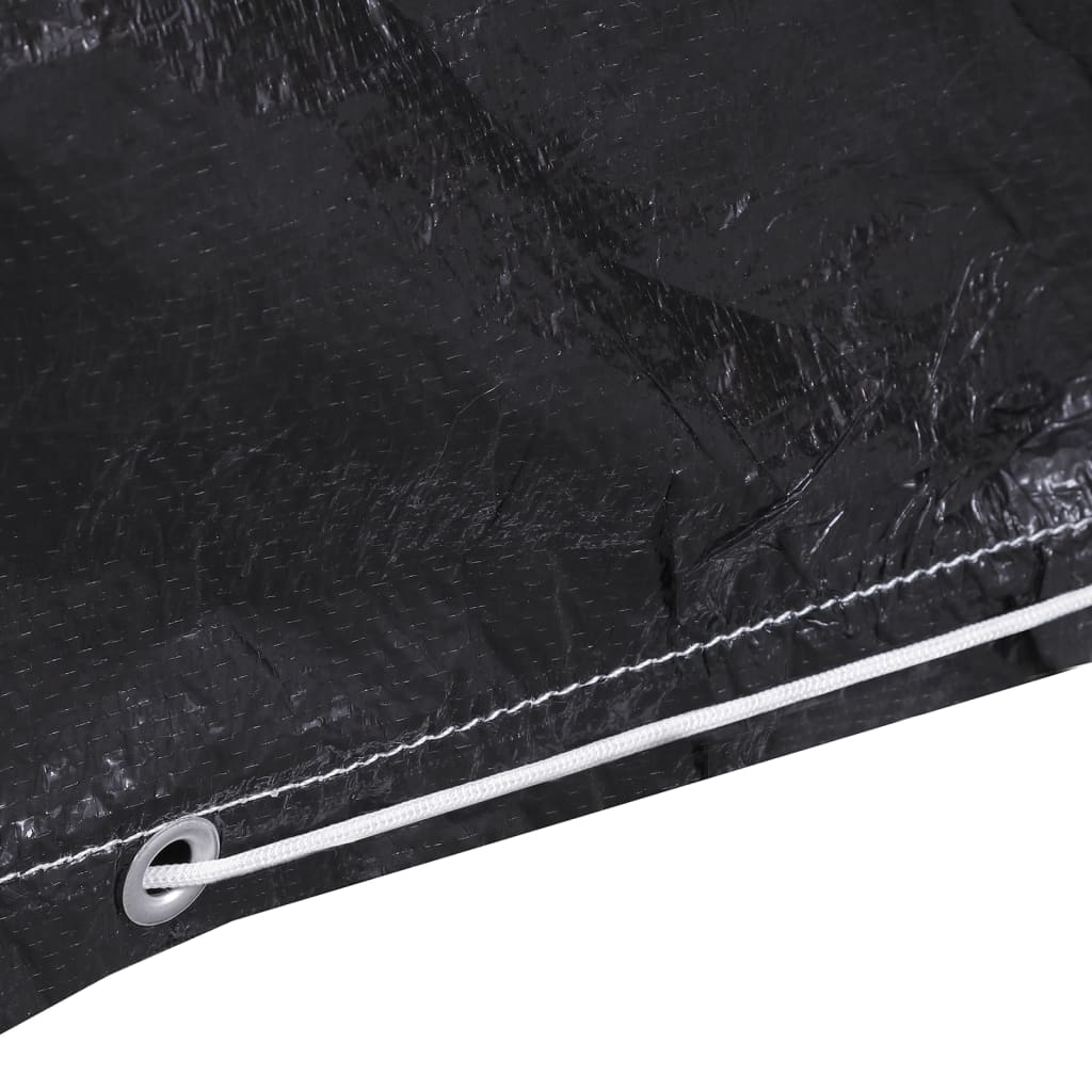 Waterproof Black Swing Bench Covers 2pcs, 10 Eyelets, 2 Zips 255cm