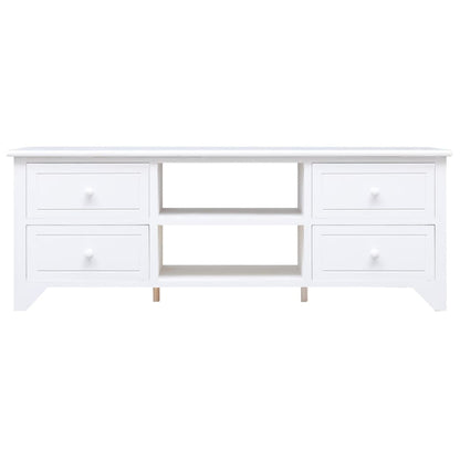 TV Cabinet White 108x30x40 cm Solid Paulownia Wood