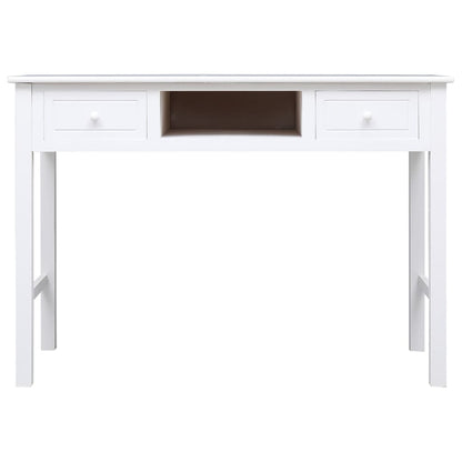 Solid Wood Paulownia Desk White 108x45x76 cm - Elegant & Durable