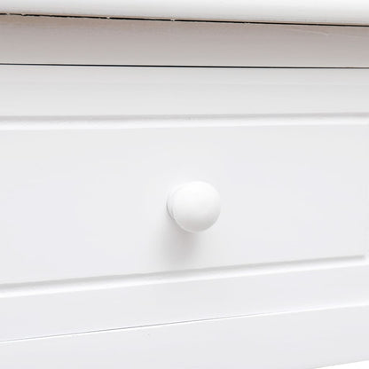 Solid Wood Paulownia Desk White 108x45x76 cm - Elegant & Durable