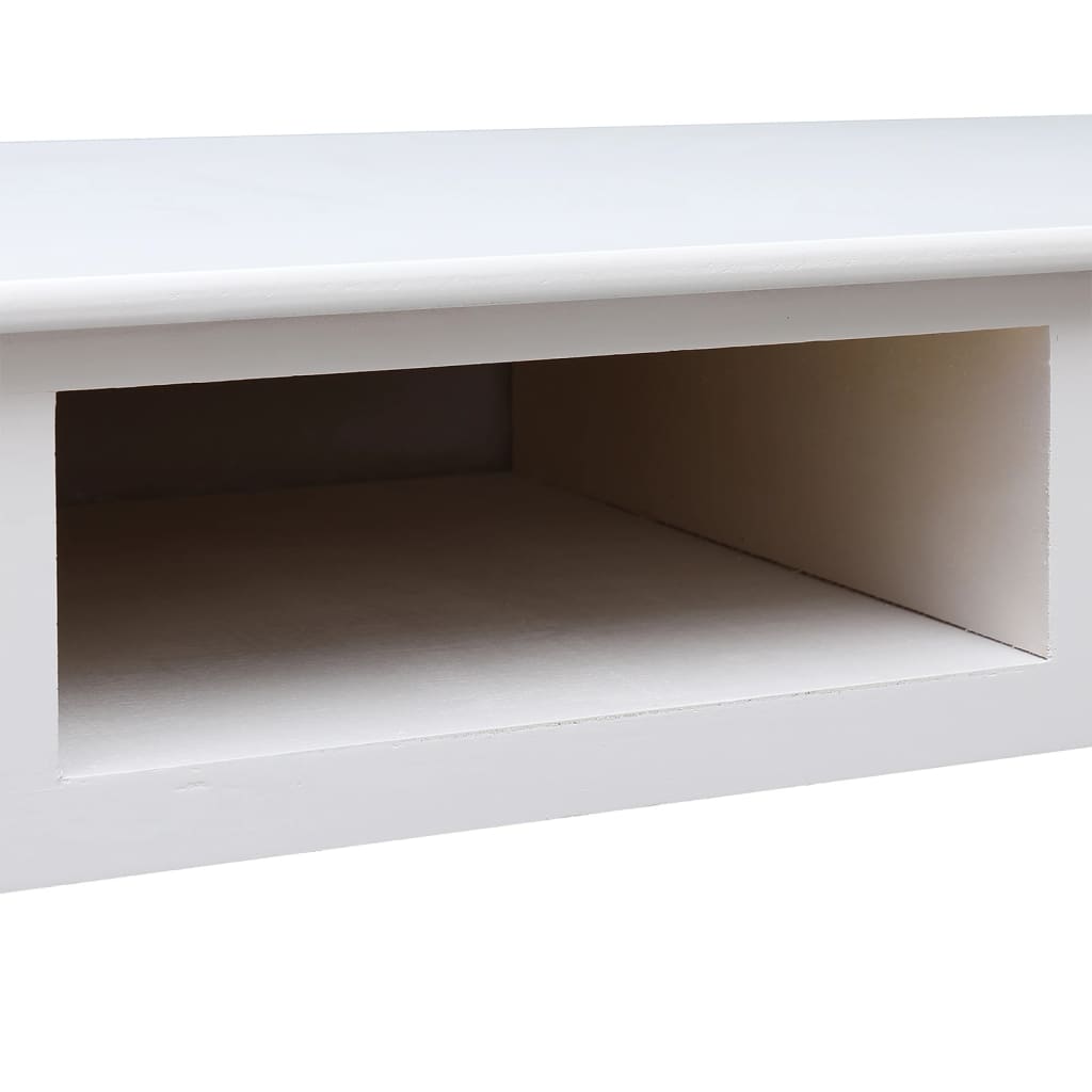 Solid Wood Paulownia Desk White 108x45x76 cm - Elegant & Durable