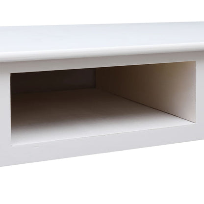 Solid Wood Paulownia Desk White 108x45x76 cm - Elegant & Durable