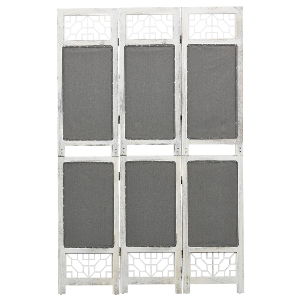 Grey 3-Panel Fabric Room Divider, 105x165 cm - Stylish Privacy Screen