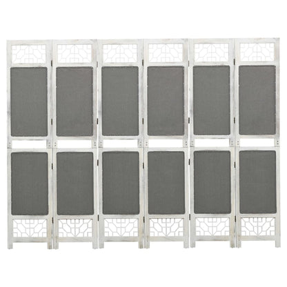 Grey Fabric 6-Panel Room Divider, 210x165 cm - Stylish Privacy Solution