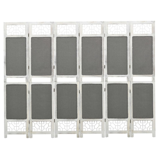 Grey Fabric 6-Panel Room Divider, 210x165 cm - Stylish Privacy Solution