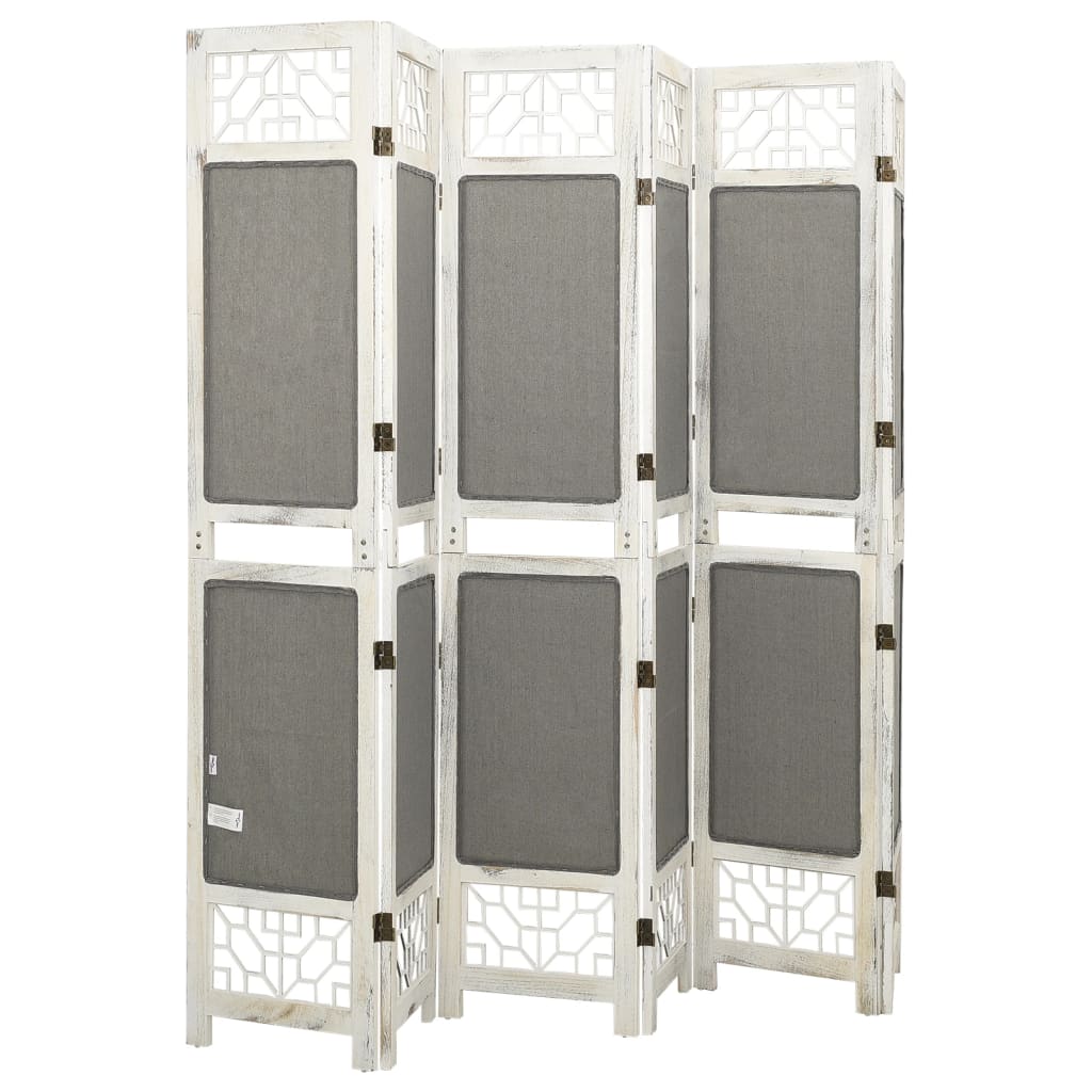 Grey Fabric 6-Panel Room Divider, 210x165 cm - Stylish Privacy Solution