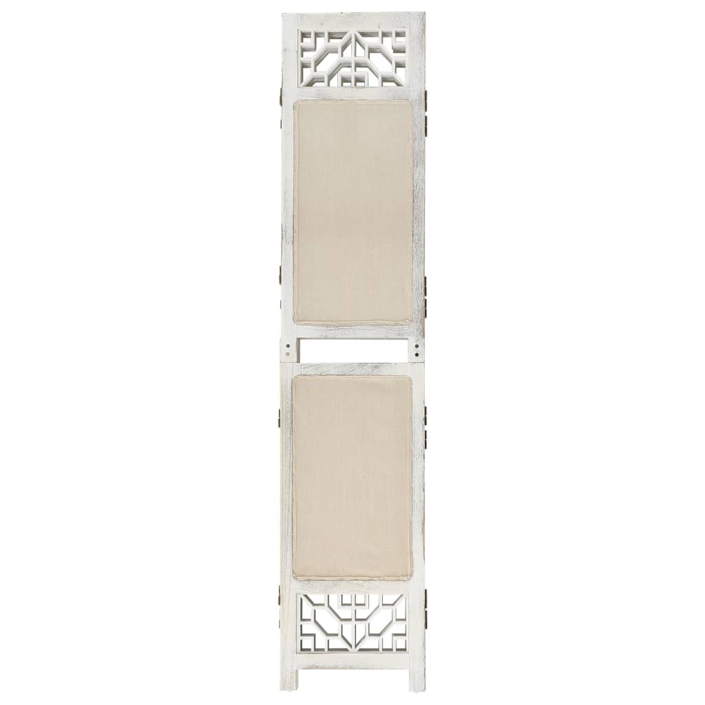 Cream Fabric 6-Panel Room Divider, 210x165 cm - Elegant Privacy Solution