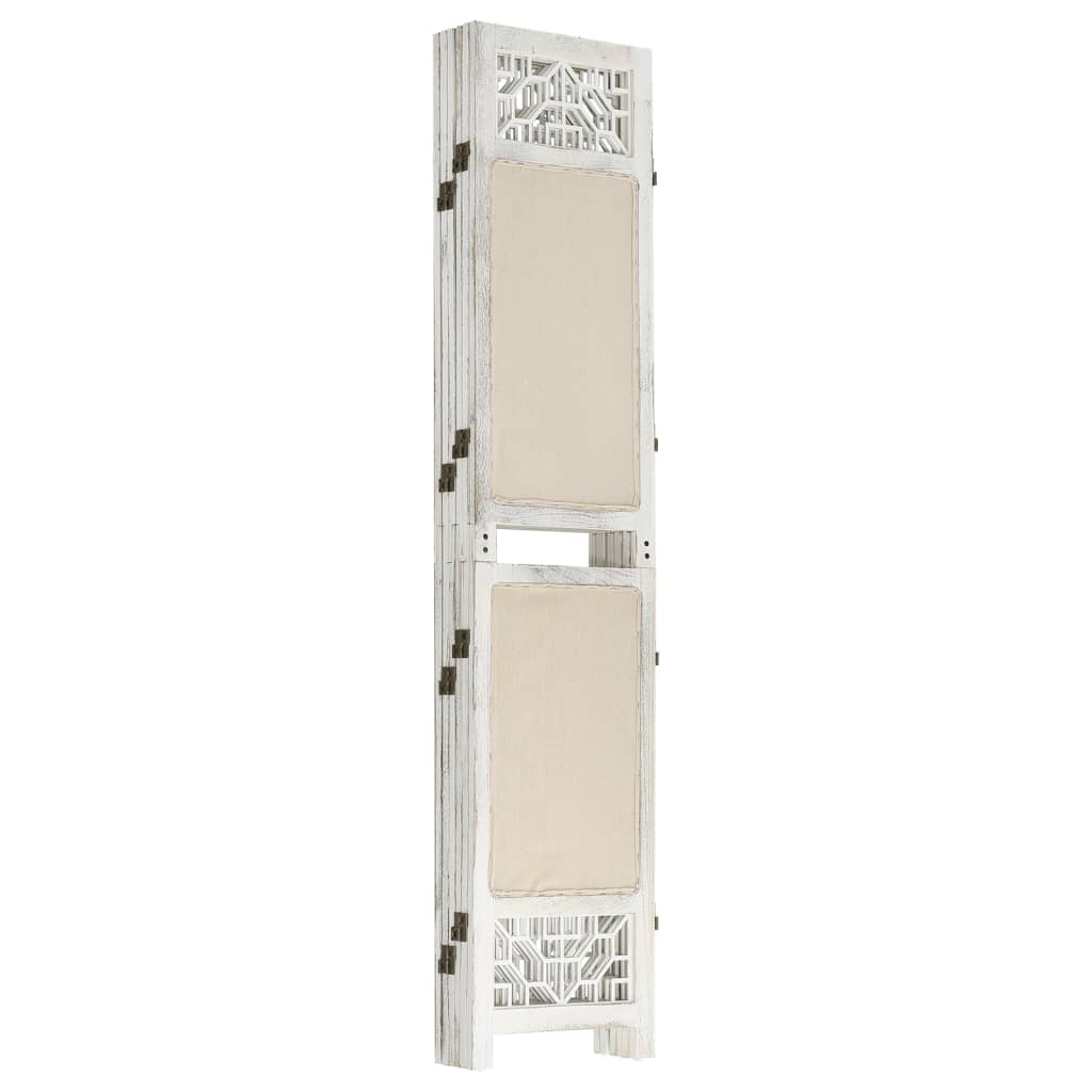 Cream Fabric 6-Panel Room Divider, 210x165 cm - Elegant Privacy Solution