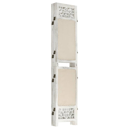 Cream Fabric 6-Panel Room Divider, 210x165 cm - Elegant Privacy Solution