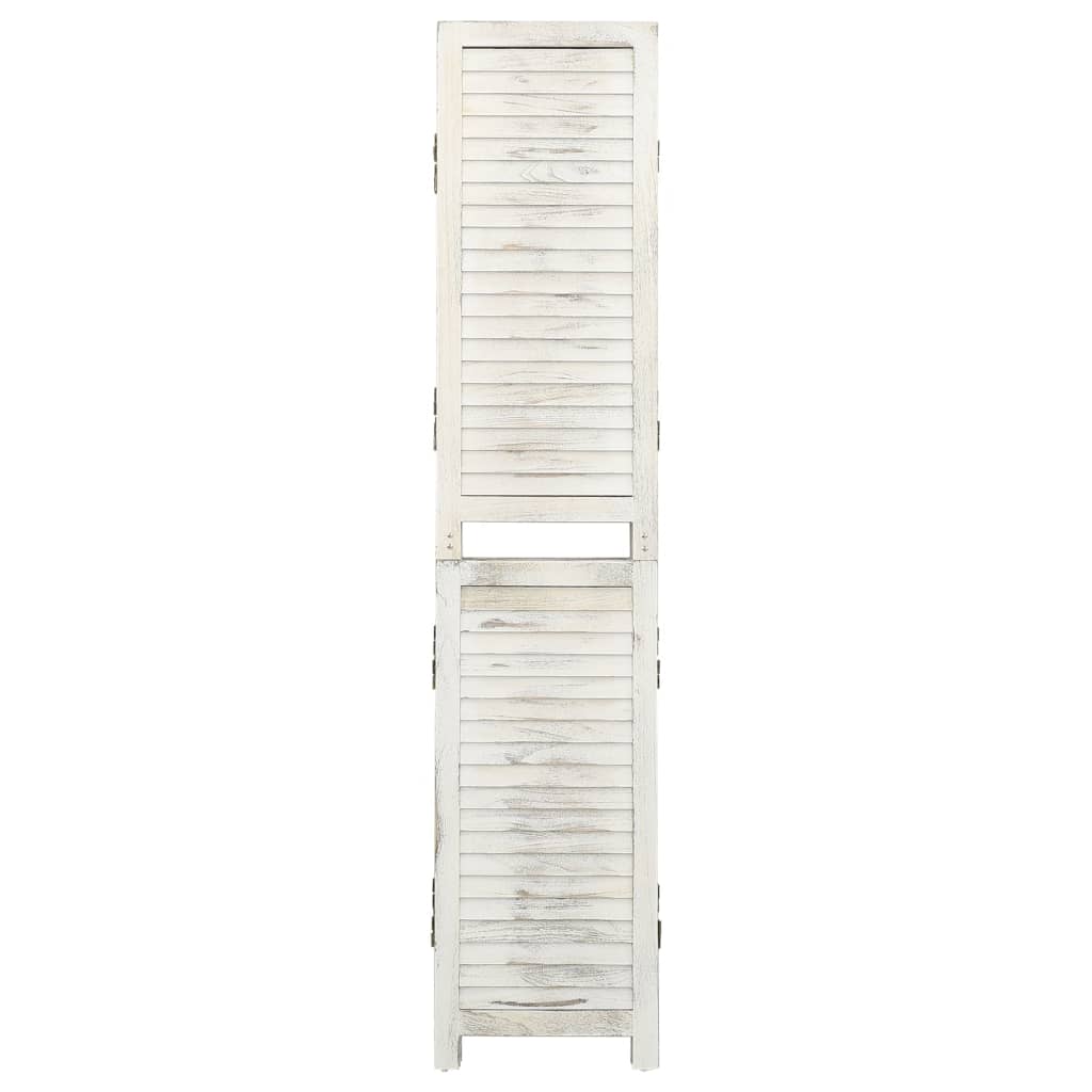 Antique White Solid Wood 5-Panel Room Divider 178.5x166 cm