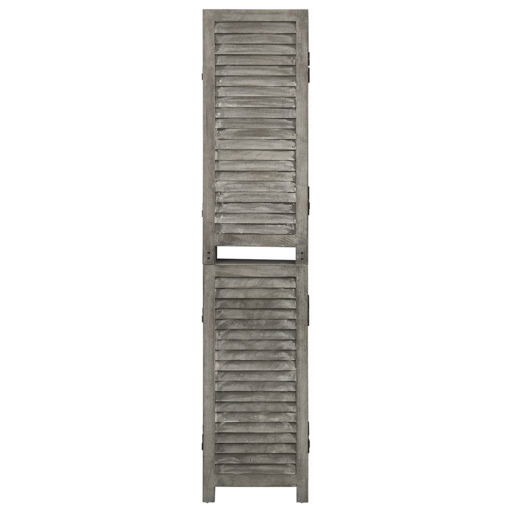 Solid Wood 3-Panel Room Divider, Grey 106.5x166 cm
