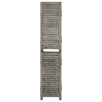 Solid Wood 3-Panel Room Divider, Grey 106.5x166 cm