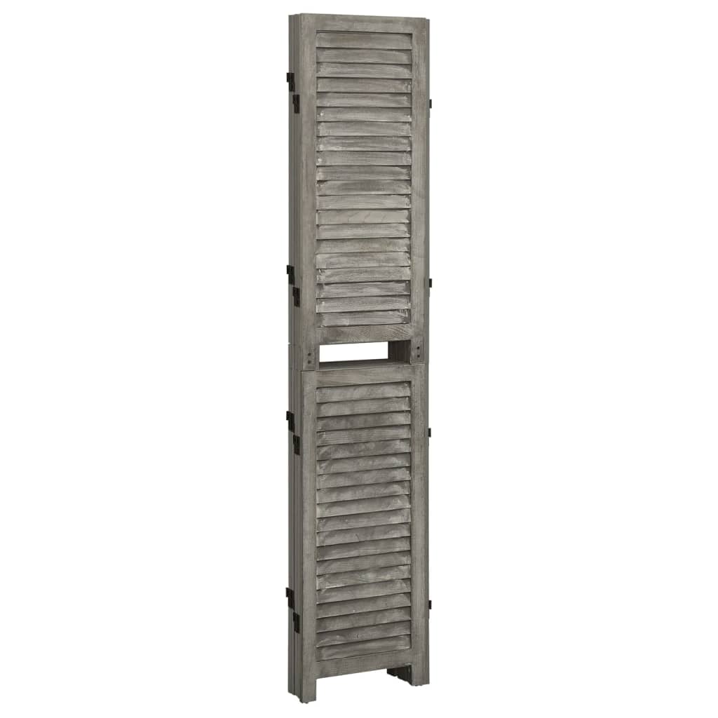 Solid Wood 5-Panel Room Divider, Grey 179x166 cm - Stylish Privacy Solution