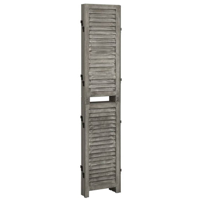 Solid Wood 5-Panel Room Divider, Grey 179x166 cm - Stylish Privacy Solution