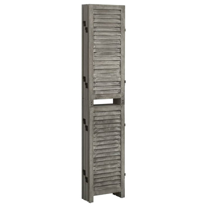 Solid Wood Grey 6-Panel Room Divider - 214x166 cm