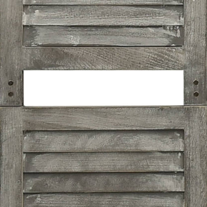 Solid Wood Grey 6-Panel Room Divider - 214x166 cm