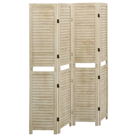 Solid Wood Paulownia Room Divider, 4-Panel, 140x165 cm Elegance