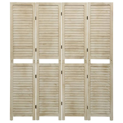 Solid Wood Paulownia Room Divider, 4-Panel, 140x165 cm Elegance