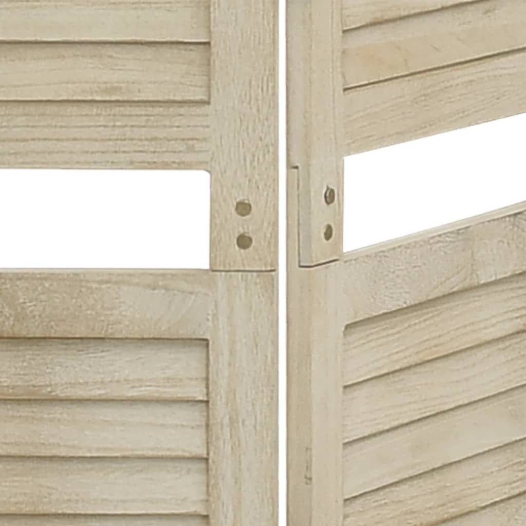 Solid Wood 5-Panel Room Divider 175x165 cm - Paulownia Elegance