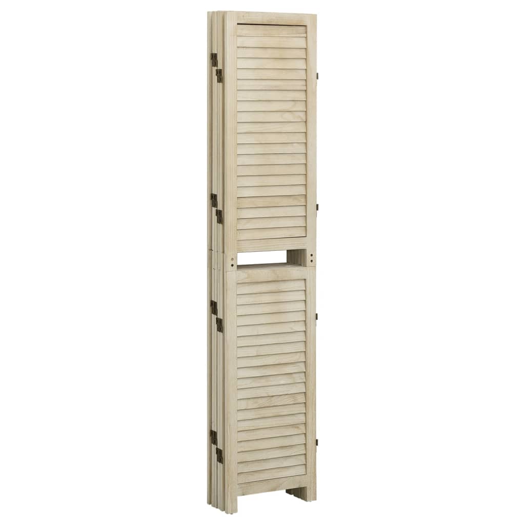 Solid Wood Paulownia 6-Panel Room Divider 210x165 cm Natural Finish