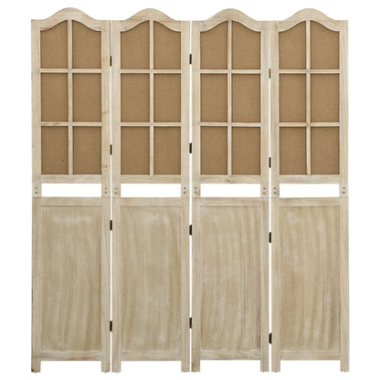 Brown Fabric 4-Panel Room Divider, 140x165 cm - Stylish Privacy Solution