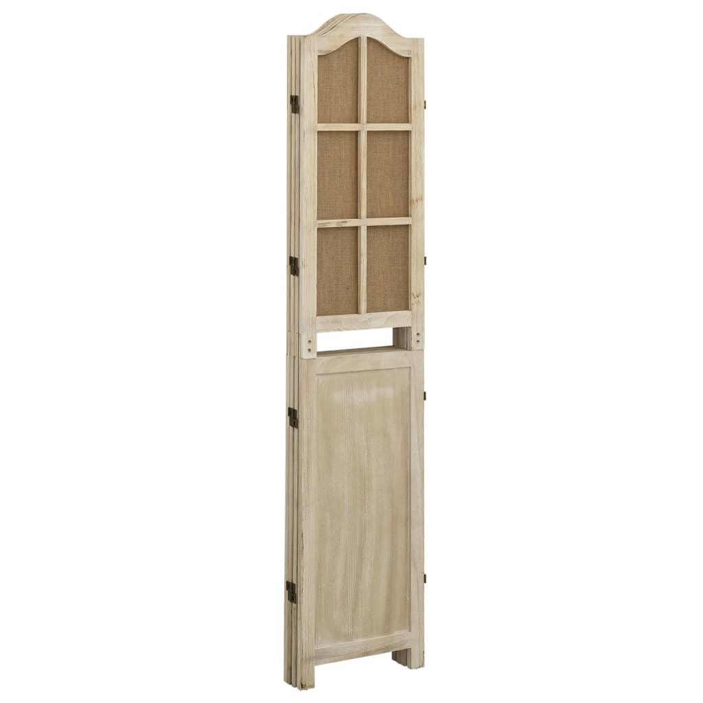 Brown Fabric 4-Panel Room Divider, 140x165 cm - Stylish Privacy Solution